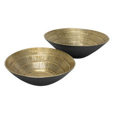 Set/2 Blk/Gld Bowls