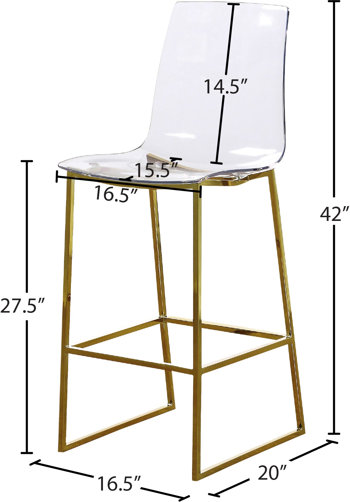 CLEAR LUMEN COUNTER STOOL