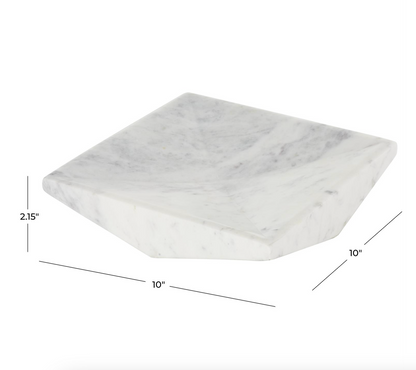 WHITE MARBLE SQUARE TRAY