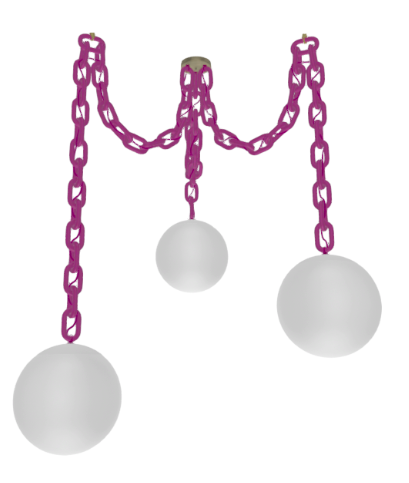 Magenta 3 Globe Swag Chandelier