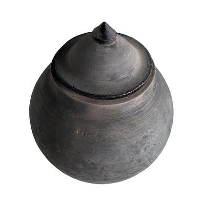 VINTAGE LIDDED VILLAGE JAR